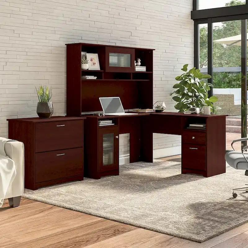 Bureau en L Cabot 60 W avec huche et classeur de Bush Furniture