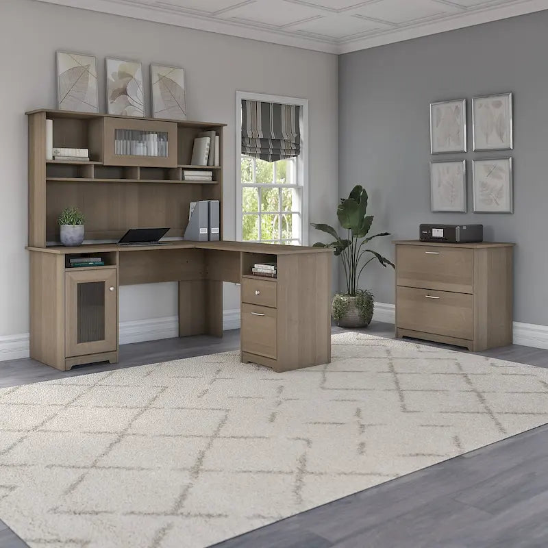 Bureau en L Cabot 60 W avec huche et classeur de Bush Furniture