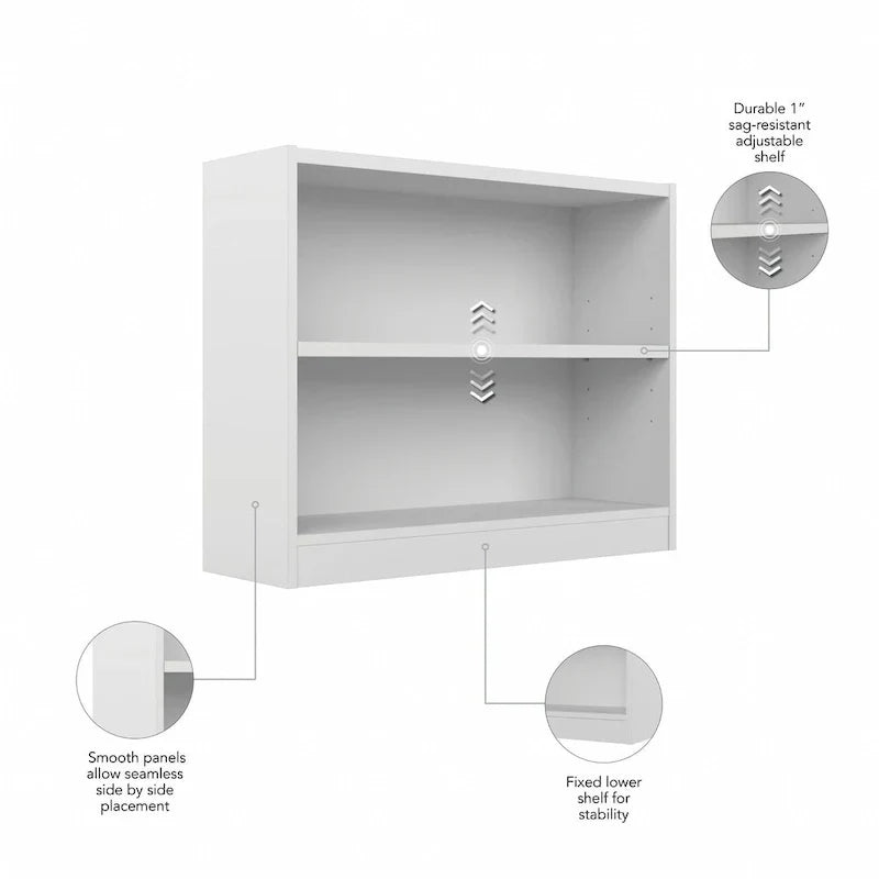 Petite bibliothèque de rangement universelle à 2 étagères de Bush Furniture
