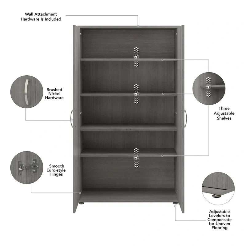 Meuble de rangement haut universel Bush Business Furniture avec étagères