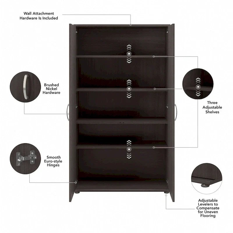 Meuble de rangement haut universel Bush Business Furniture avec étagères