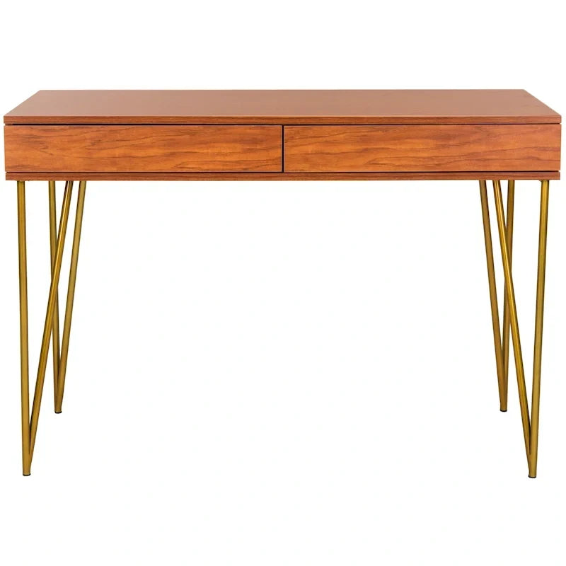SAFAVIEH Ladonna Bureau 2 tiroirs en pin naturel