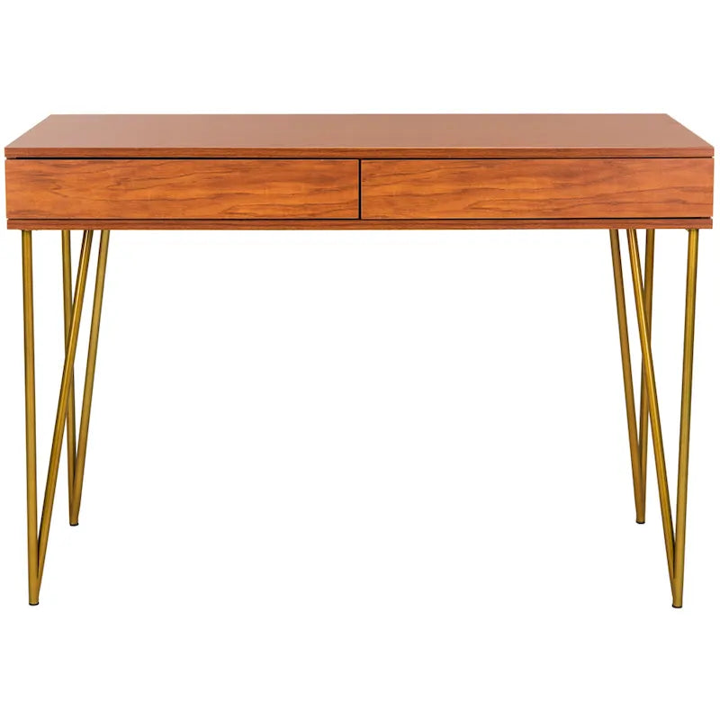 SAFAVIEH Ladonna Bureau 2 tiroirs en pin naturel
