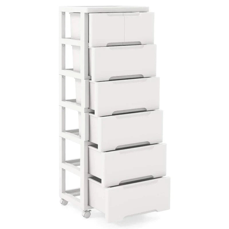 Costway 1 chariot de rangement roulant en plastique à 7 tiroirs avec 4 roulettes universelles - Voir détails