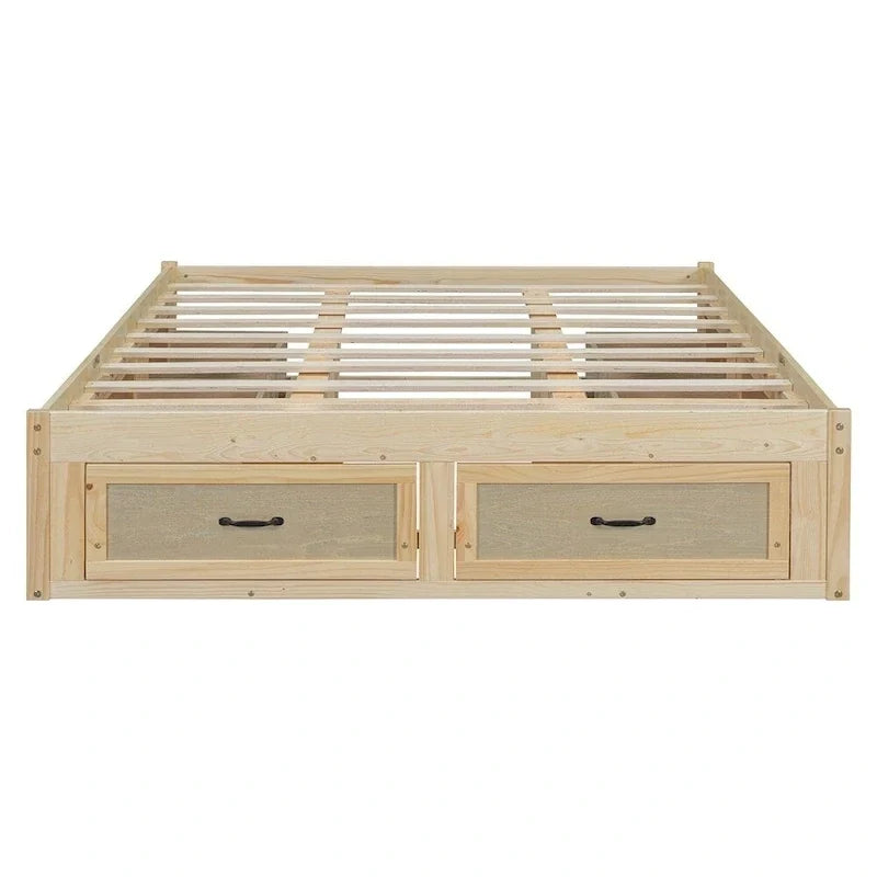 Lit plate-forme Queen Size avec 6 tiroirs de rangement
