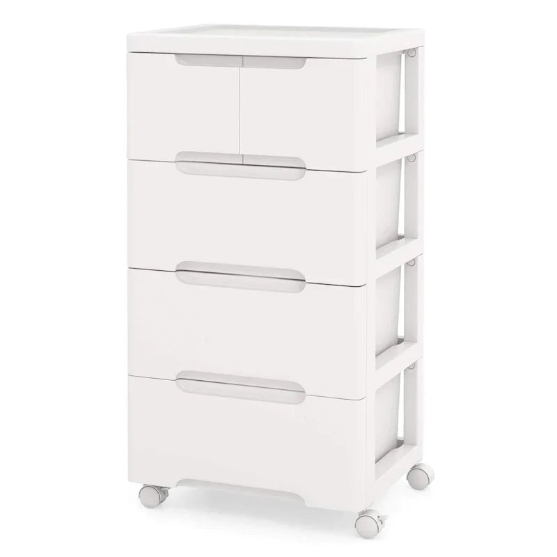 Costway 1 chariot de rangement roulant en plastique à 5 tiroirs avec 4 universels - Voir détails