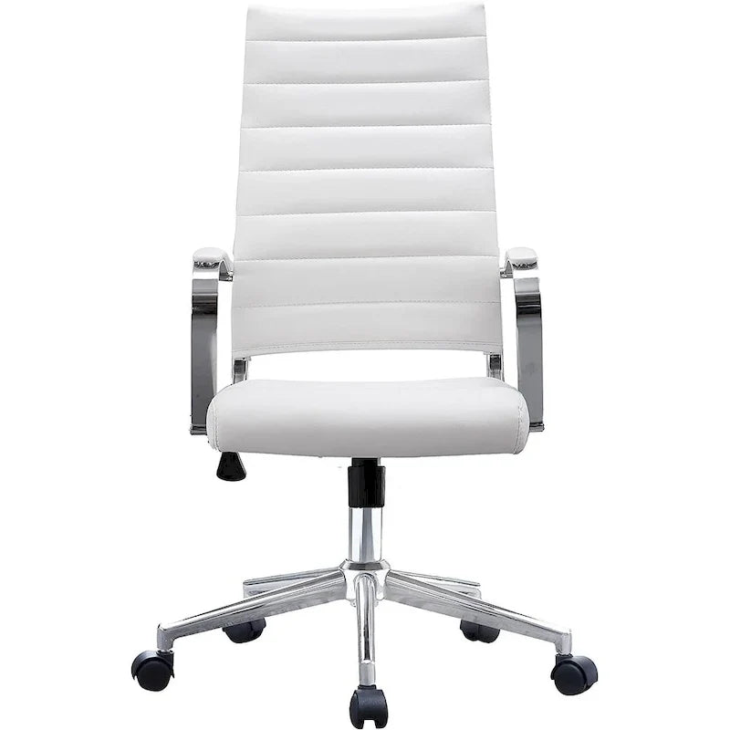 Fauteuil de bureau moderne à dossier haut, en cuir PU nervuré, pivotant et inclinable, pour salle de conférence, chaise de bureau avec coussin, pour patron