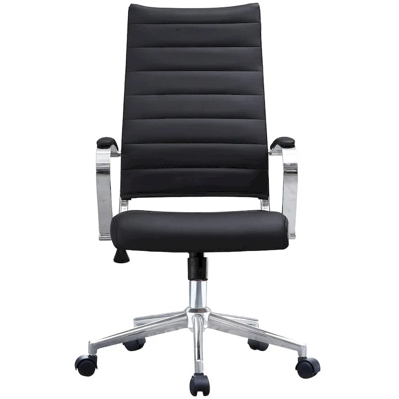 Chaise de bureau moderne haute avec dossier haut, en similicuir PU, pivotante, inclinable, réglable, avec coussin, modèle de designer, pour dirigeant