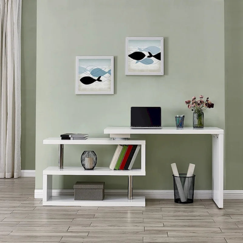 Bureau pivotant Ballintoy avec étagères de SEI Furniture