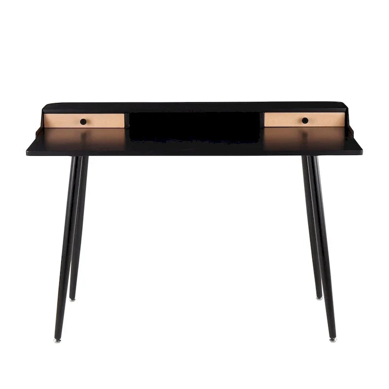 Bureau d'ordinateur Carson Carrington Creggan Mid-Century Modern en métal noir et bois