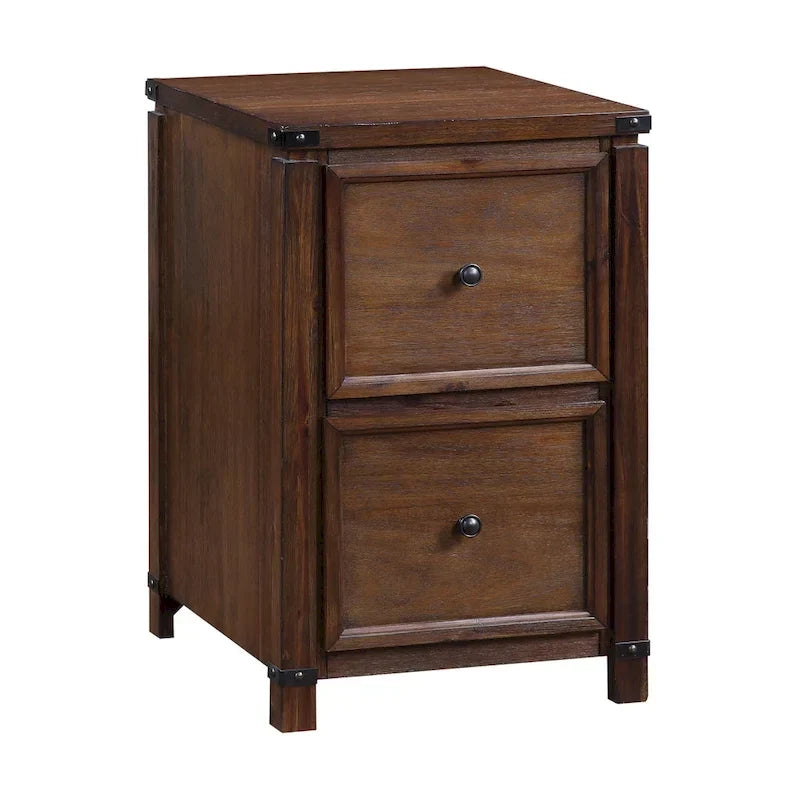 Meuble classeur à deux tiroirs OS Home & Office Furniture en placage de bois de noyer brossé
