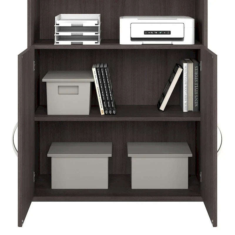 Bibliothèque hybride 5 étagères avec portes de Bush Business Furniture