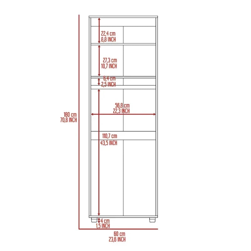 Armoire double rose FM Furniture avec tringle