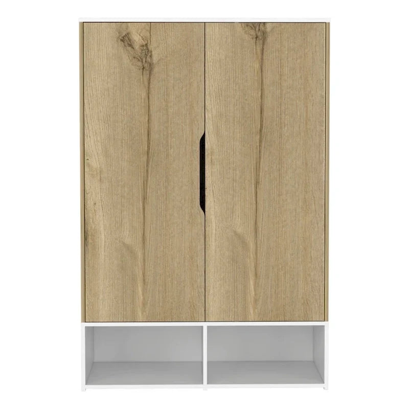 Armoire double rose FM Furniture avec tringle