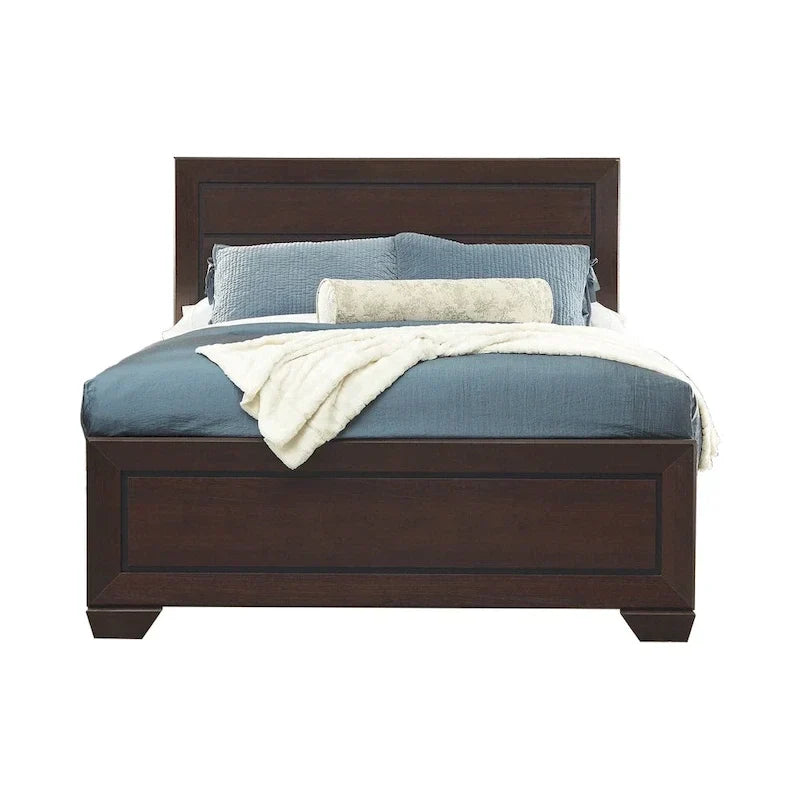 Ensemble de chambre à coucher 5 pièces Oatfield Dark Cocoa avec 2 tables de chevet