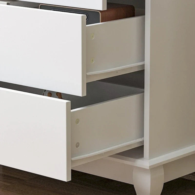 Commode laquée 55.1 po (140 cm) de largeur, coffre de rangement, commode de chambre à coucher