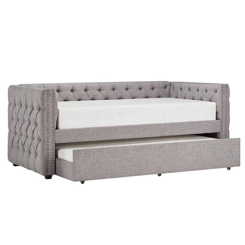Lit de repos capitonné Knightsbridge Twin Tufted Nailhead par iNSPIRE Q Artisan