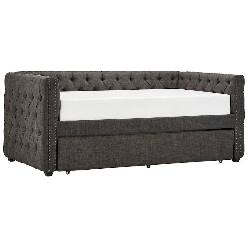 Lit de repos capitonné Knightsbridge Twin Tufted Nailhead par iNSPIRE Q Artisan