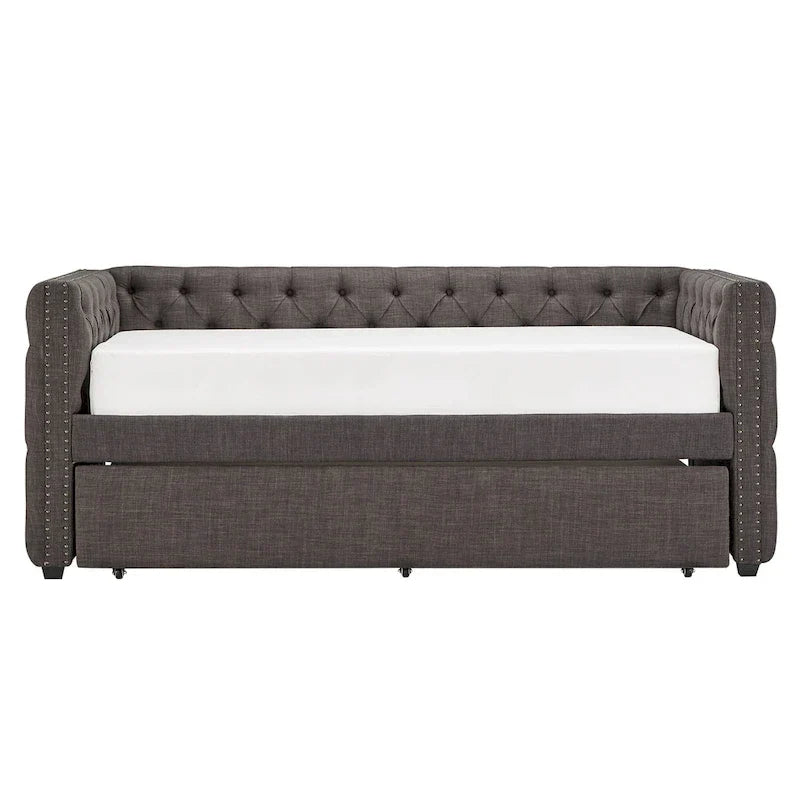 Lit de repos capitonné Knightsbridge Twin Tufted Nailhead par iNSPIRE Q Artisan