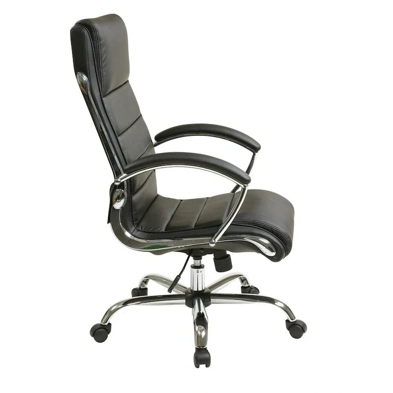 Fauteuil de bureau de direction avec accoudoirs rembourrés en similicuir