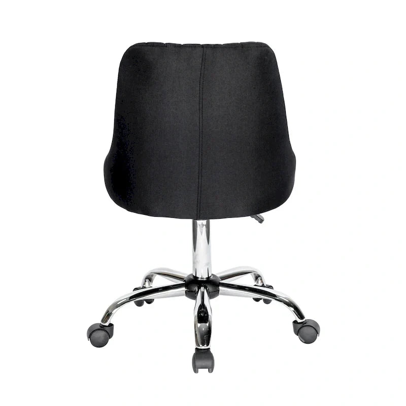 Chaise de bureau Porthos Home Jarvis en tissu rembourré avec base chromée