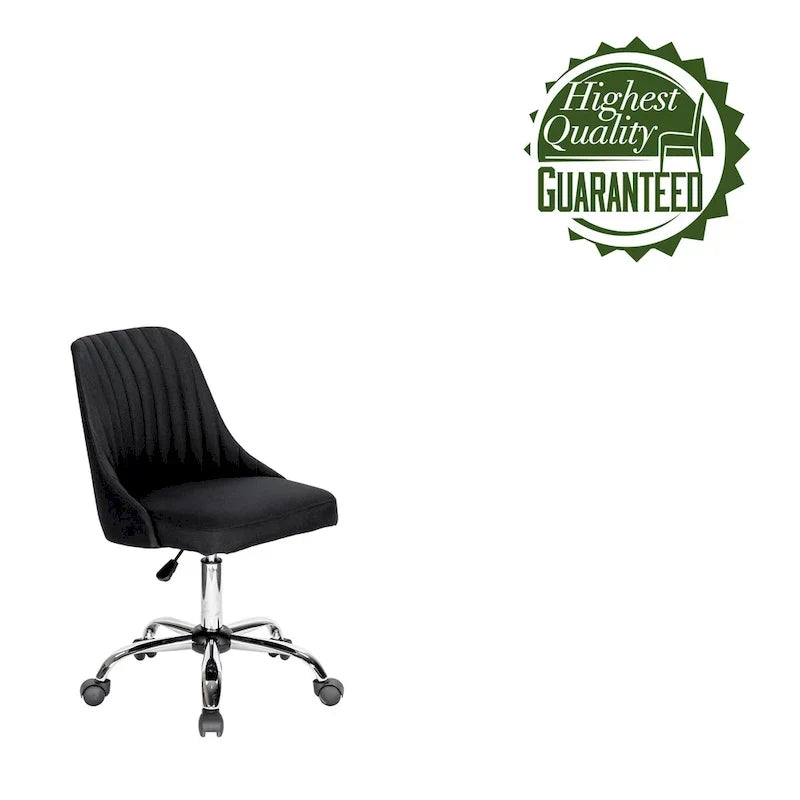 Chaise de bureau Porthos Home Jarvis en tissu rembourré avec base chromée