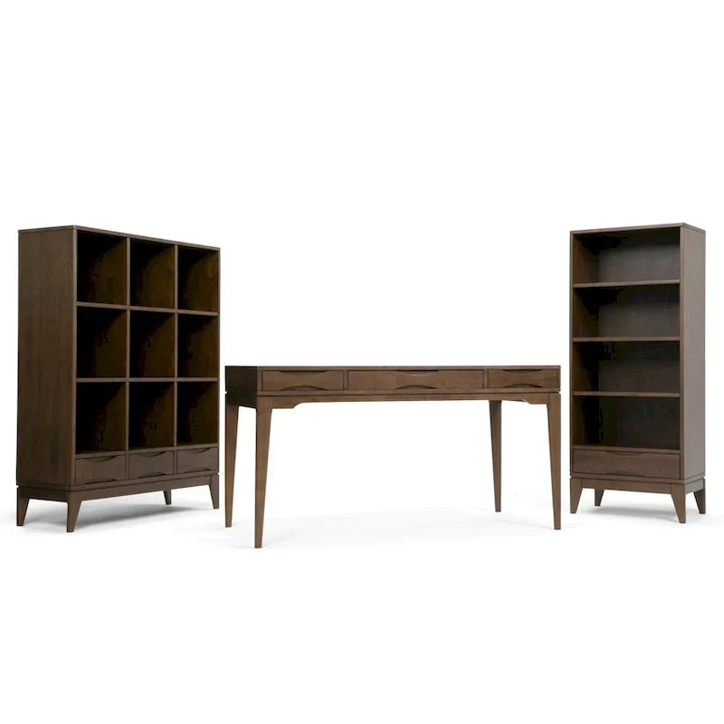 WYNDENHALL Pearson Bureau d'écriture professionnel en bois massif de 152 cm de large, style moderne du milieu du siècle