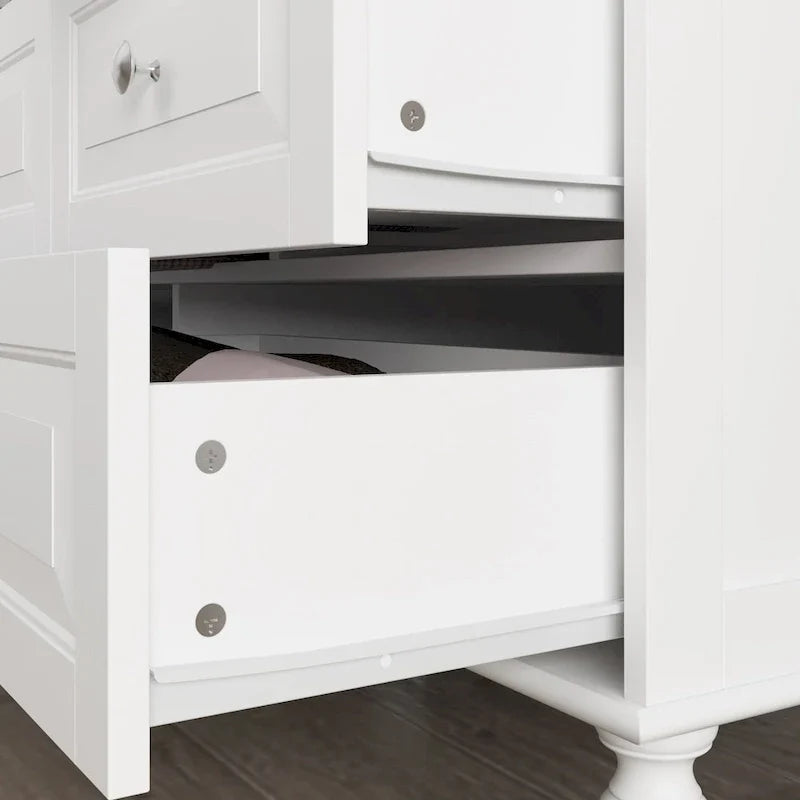 Garde-robe/Armoire/Placard familial de 70,9H avec portes miroir laque blanche
