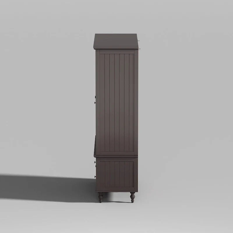 Garde-robe/Armoire/Placard familial de 70,9H avec portes miroir laque blanche