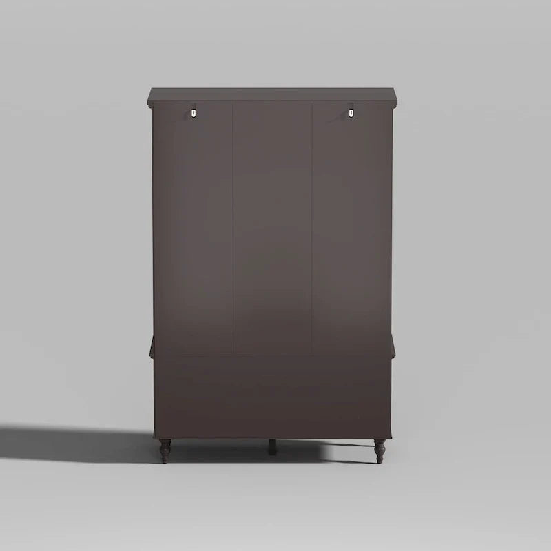Garde-robe/Armoire/Placard familial de 70,9H avec portes miroir laque blanche