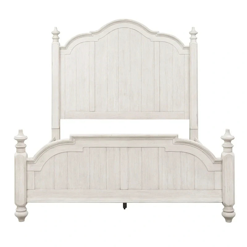 Lit à baldaquin king Farmhouse Reimagined Antique White and Chestnut
