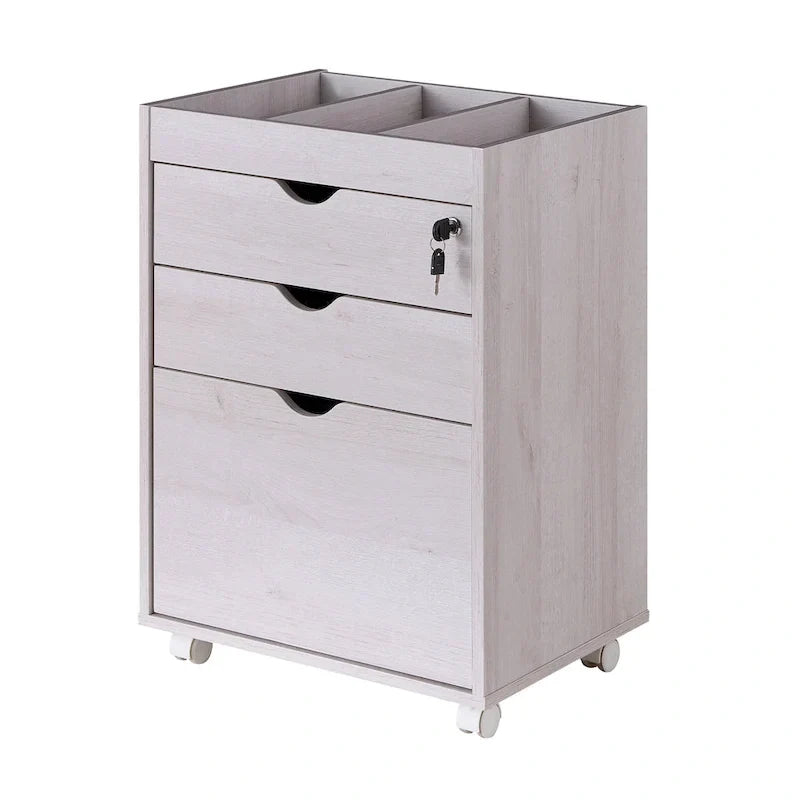 Jolene – Meuble de classement contemporain mobile et verrouillable à 3 tiroirs par Furniture of America