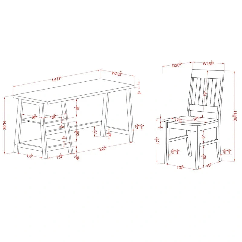 Bureau d'ordinateur en verre Oller Transitional de 120 cm en 2 pièces avec chaise par Furniture of America
