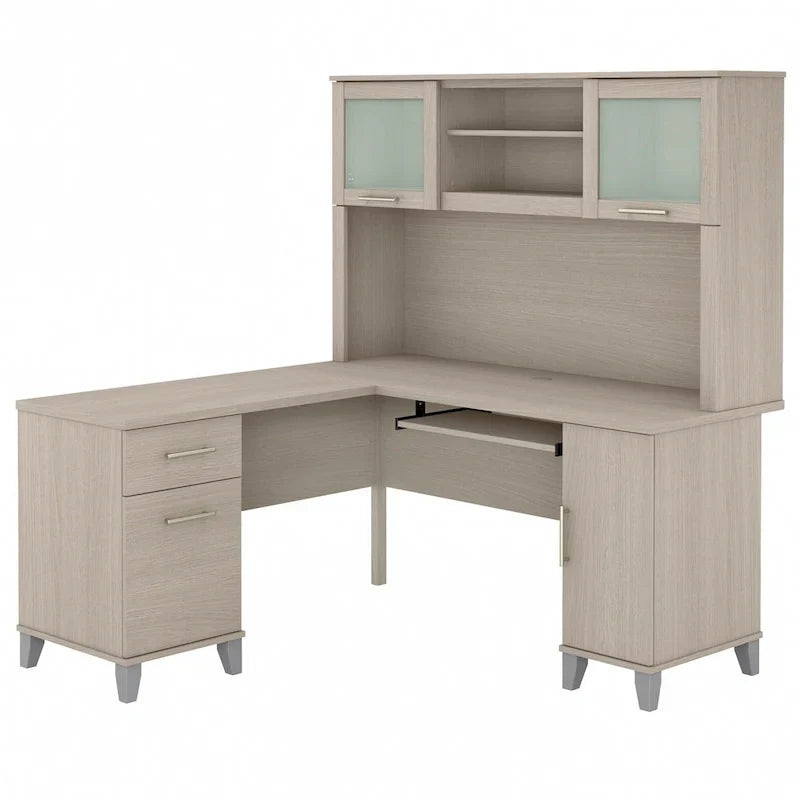 Bureau d'angle en L 60" Bush Furniture Somerset avec huche de rangement