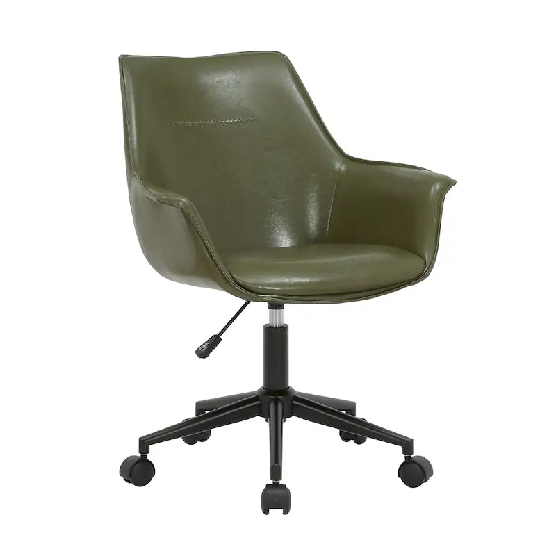 Chaise de bureau Porthos Home Jamar en cuir PU avec base roulante en métal