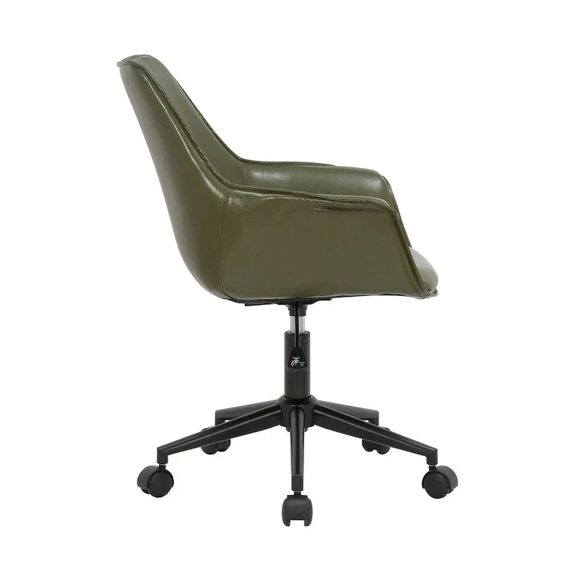 Chaise de bureau Porthos Home Jamar en cuir PU avec base roulante en métal