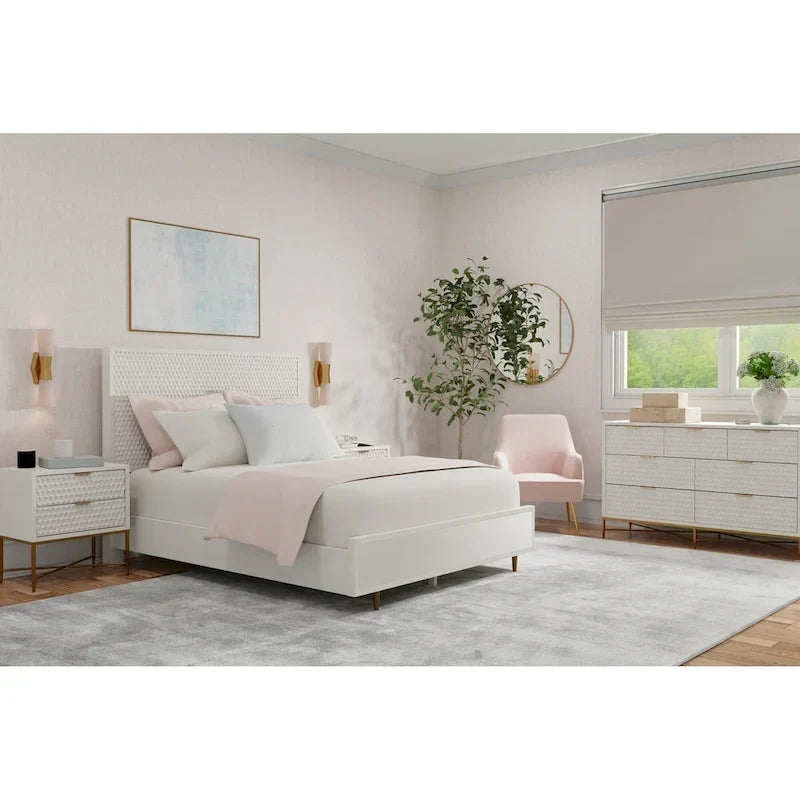Lit panneau Origins, perle blanche alpine