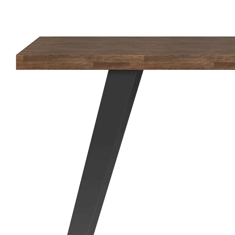WYNDENHALL Mitchell Bureau plat moderne industriel de 137 cm de large en BOIS D'ACACIA MASSIF