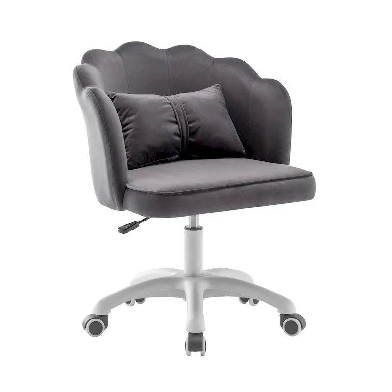 Fauteuil de bureau en velours festonné Taio Porthos Home avec base en nylon