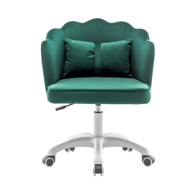Fauteuil de bureau en velours festonné Taio Porthos Home avec base en nylon