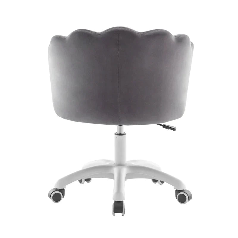 Fauteuil de bureau en velours festonné Taio Porthos Home avec base en nylon