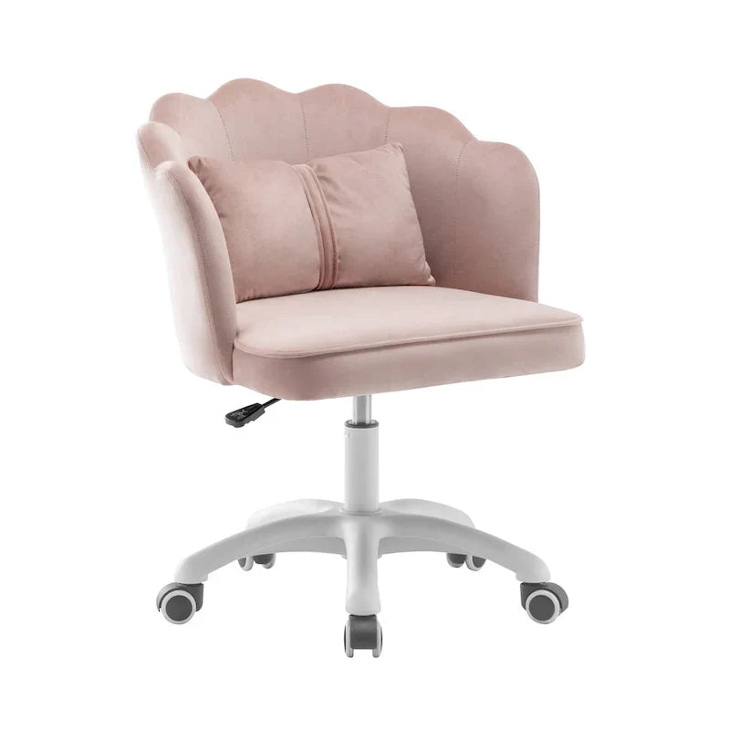 Fauteuil de bureau en velours festonné Taio Porthos Home avec base en nylon