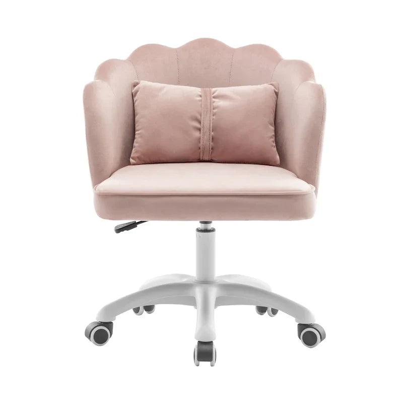 Fauteuil de bureau en velours festonné Taio Porthos Home avec base en nylon