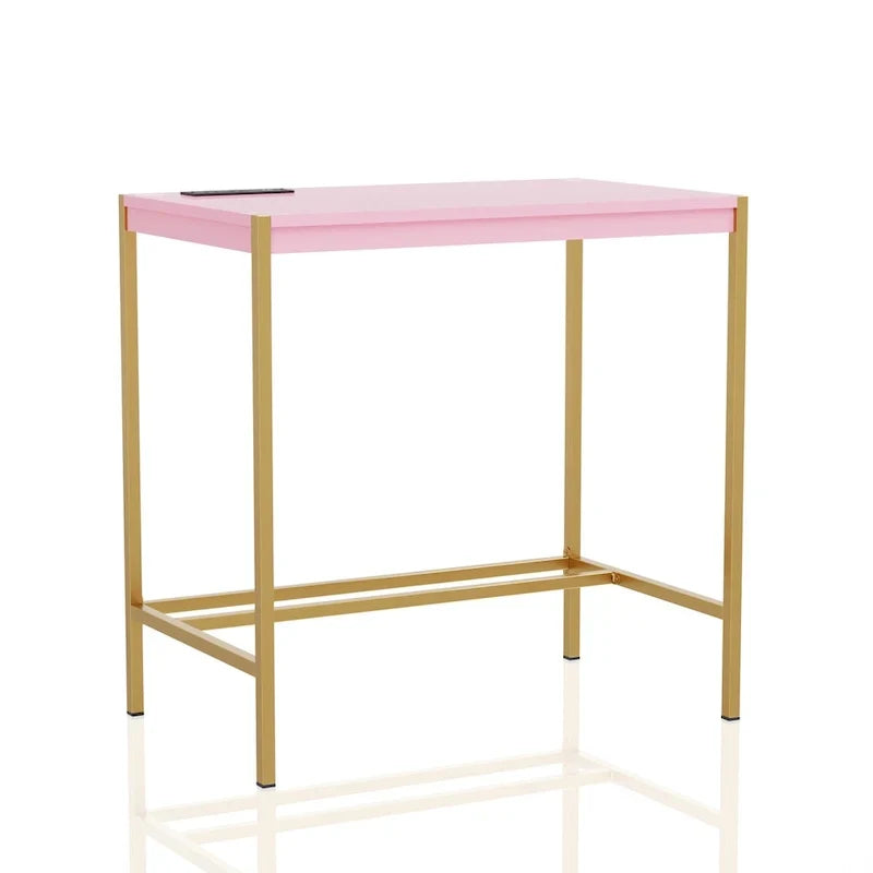 Bureau d'ordinateur moderne Belzie de 30 pouces en acier avec ports USB par Furniture of America