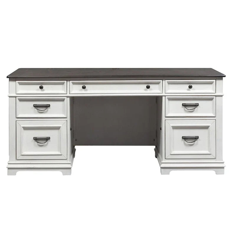 Bureau brossé blanc charbon Allyson Park