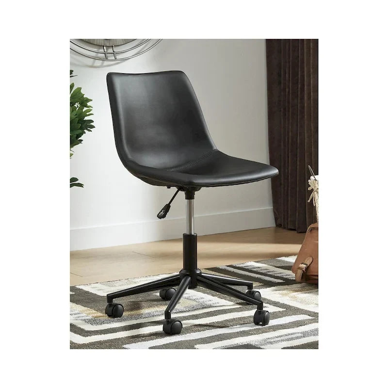Chaise de bureau pivotante noire décontractée pour le télétravail
