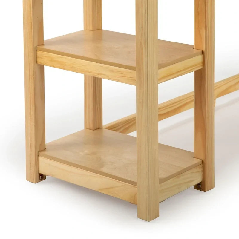 Bureau d'angle avec étagères style planche et poutre