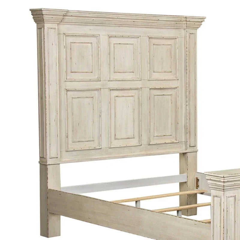 Grand lit Queen en bois vieilli Whitestone Big Valley