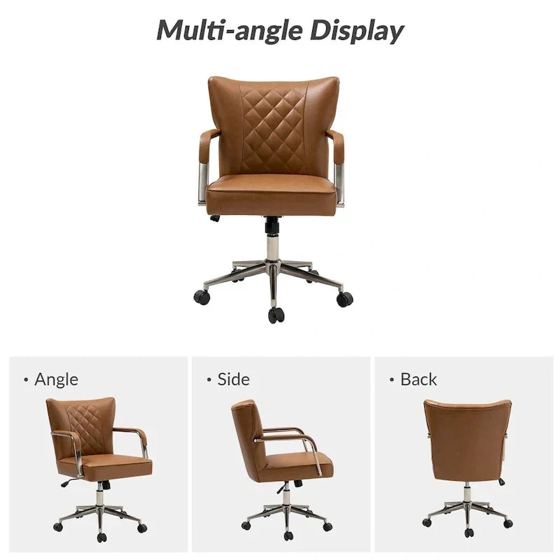 Chaise de bureau pivotante Felice à hauteur réglable et capitonnage en losanges par HULALA HOME