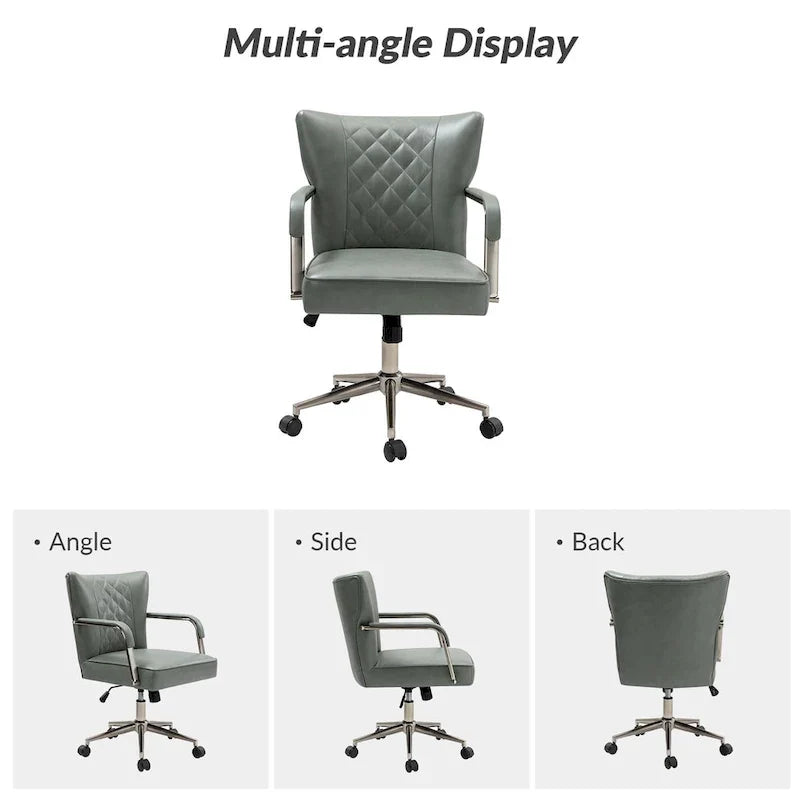 Chaise de bureau pivotante Felice à hauteur réglable et capitonnage en losanges par HULALA HOME